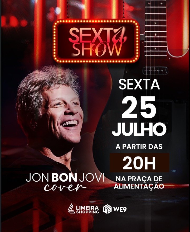 “Sexta Show” traz tributo a Bon Jovi no Limeira Shopping