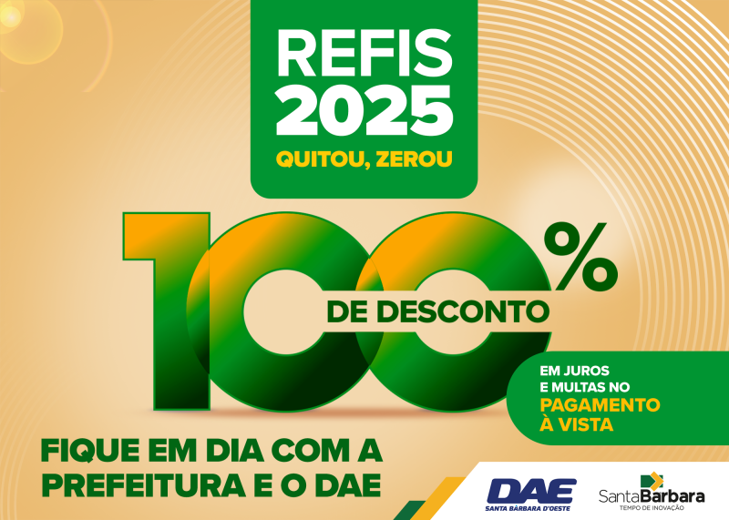 Refis 2025 Santa Bárbara oferece até 100% de desconto em juros e multas regularização de débitos com a Prefeitura