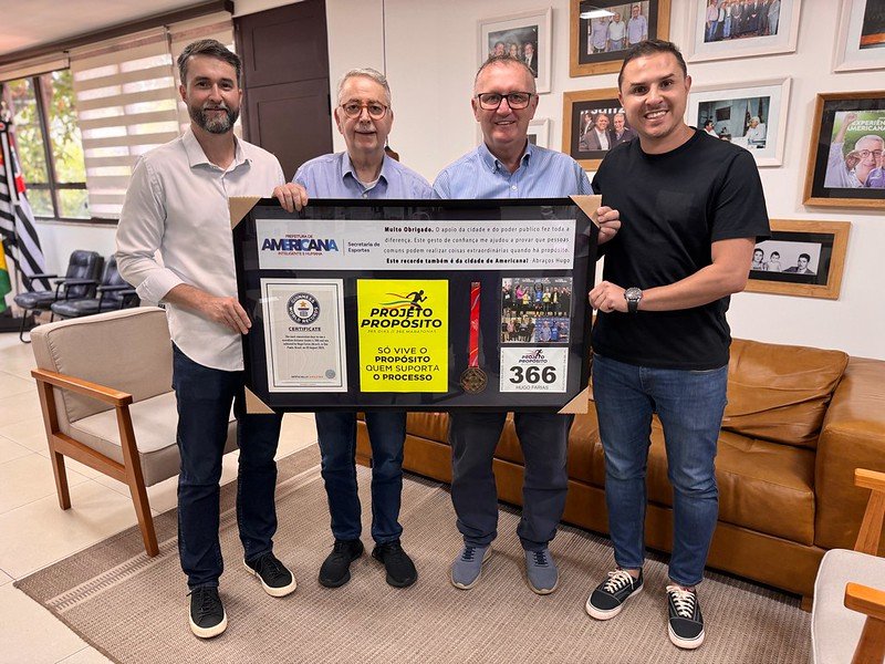 Americana recebe homenagem do maratonista e recordista mundial Hugo Farias