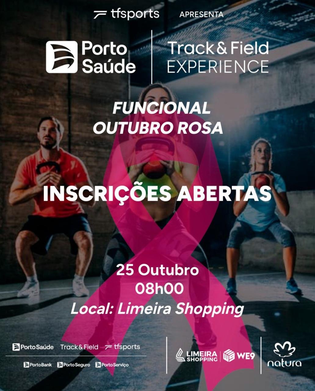 Track & Field movimenta o Limeira Shopping com treino funcional e palestra no Outubro Rosa