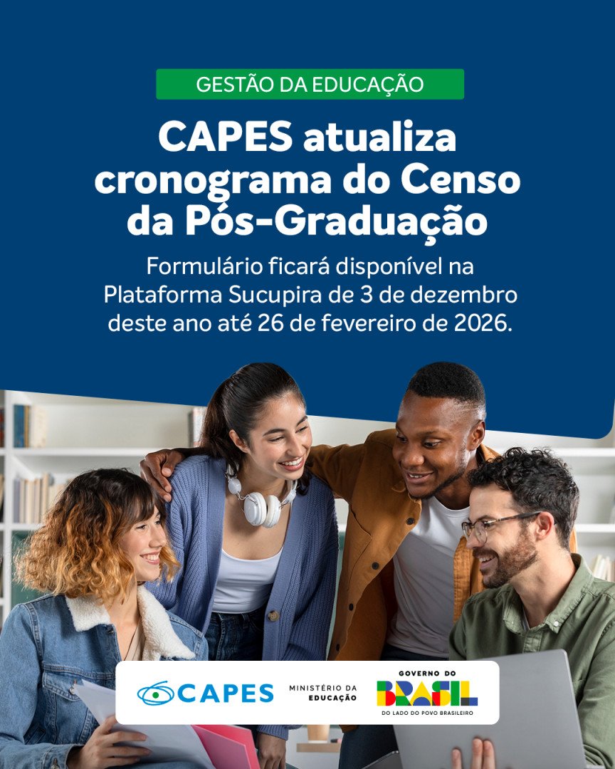 Capes realiza censo da pós-graduação até 26 de fevereiro