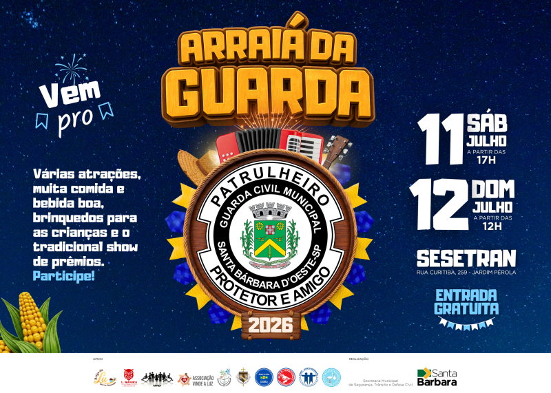 Arraiá da Guarda ocorre no próximo fim de semana em Santa Bárbara