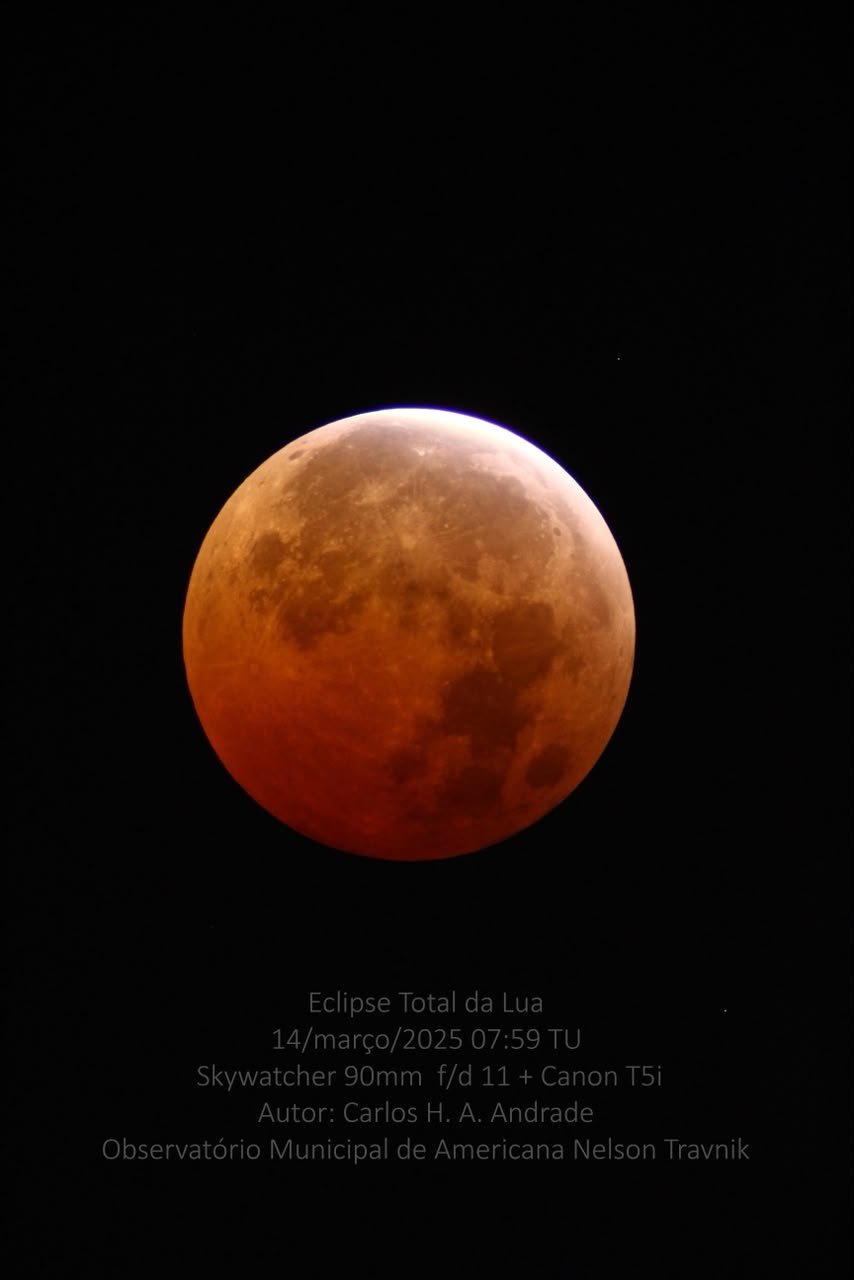 Observatório Municipal de Americana abre para observação do eclipse lunar